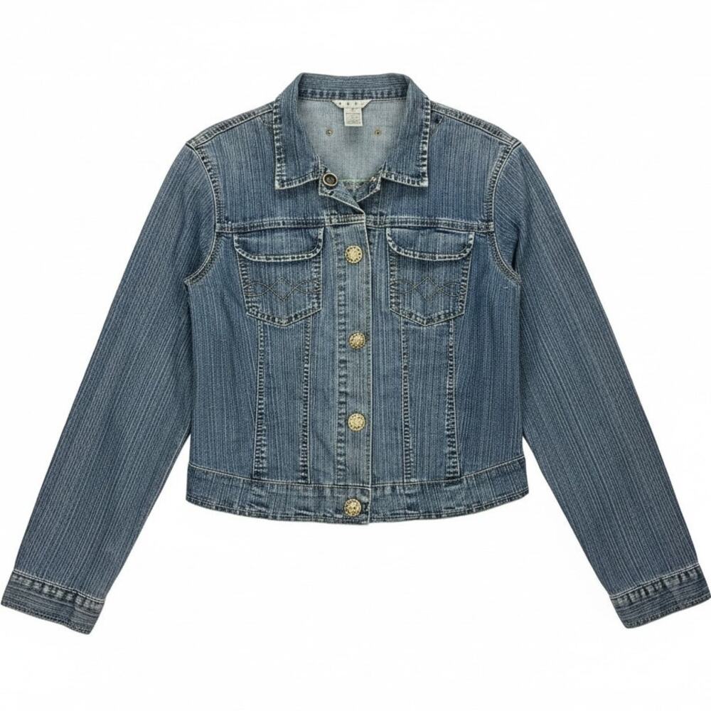 CABI Women's DENIM JACKET Blue LONG SLEEVE Size MEDIUM